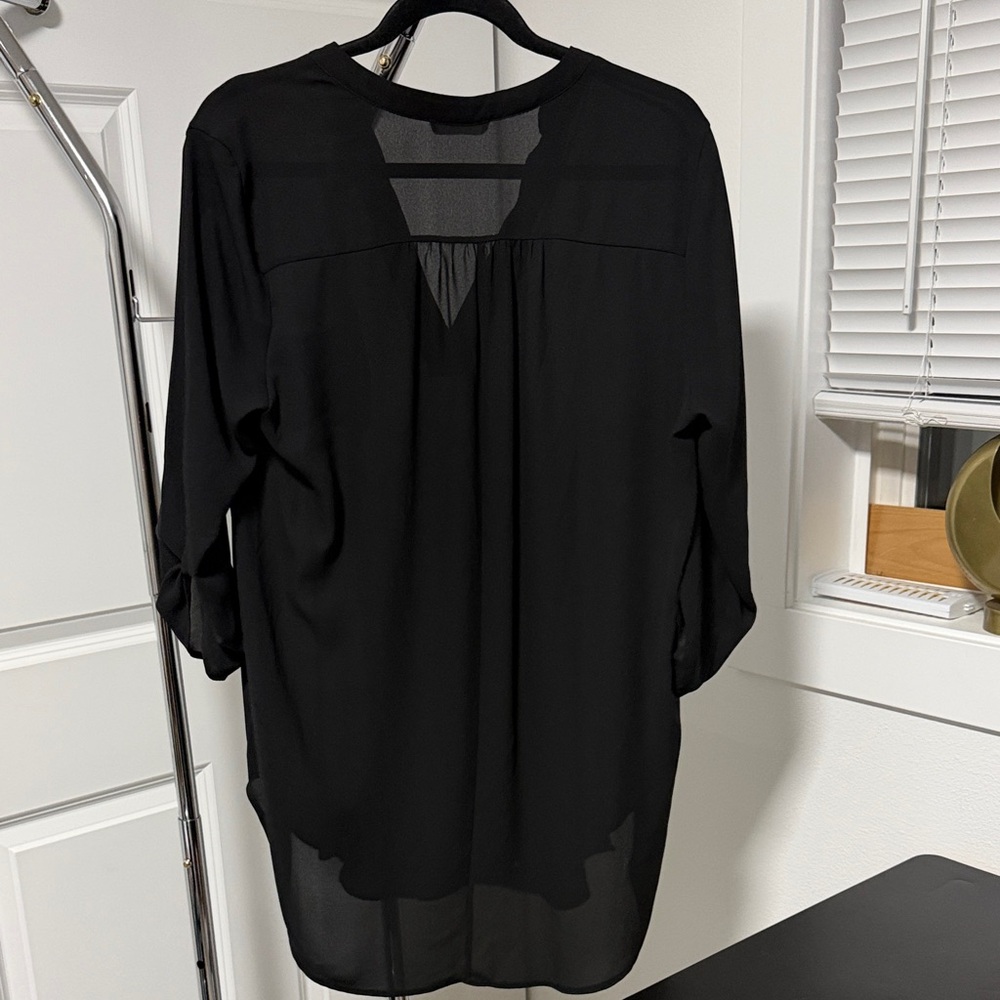 Lush Elegant Black Tunic Blouse - Picture 3 of 3